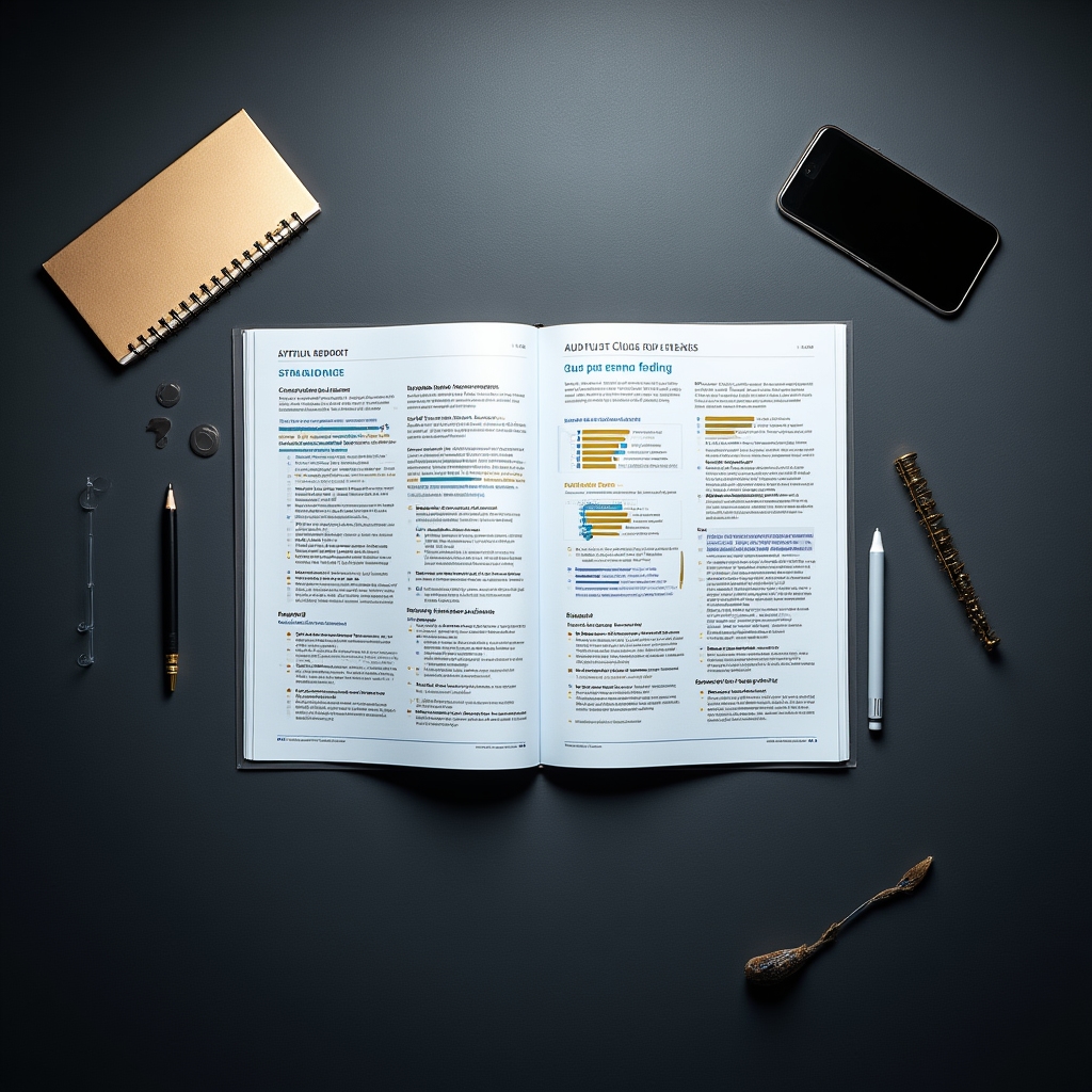 Detailed cloud audit report document open on a desk with annotation notes and highlighter marks visible